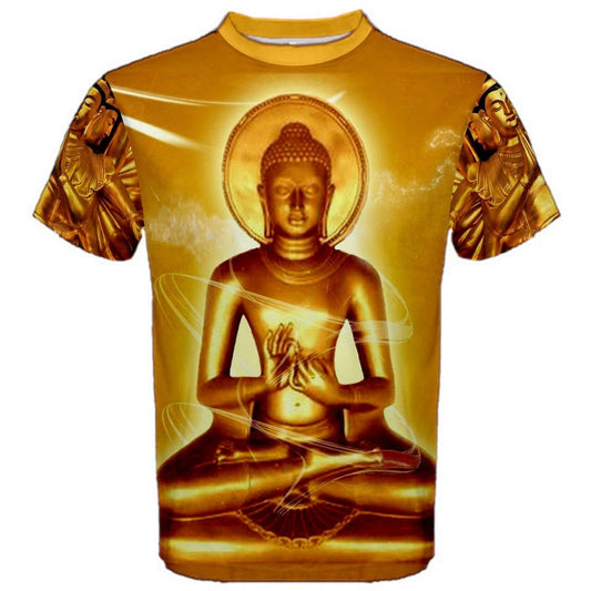 Buddhist Monk Meditation Gold T-shirt