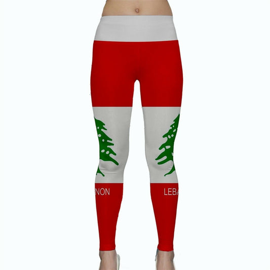Lebanon Flag Yoga Pants Leggings