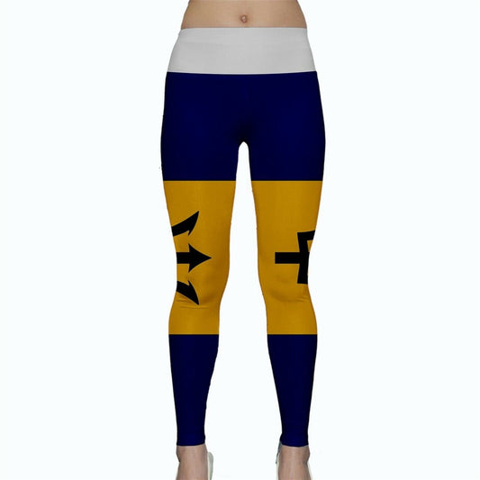 Barbados Flag Yoga Pants Leggings