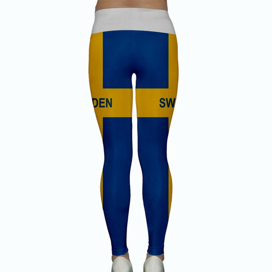 Sweden Flag Yoga Pants Leggings