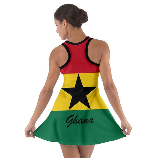 Ghana Flag Cute Sleeveless Racerback Dress