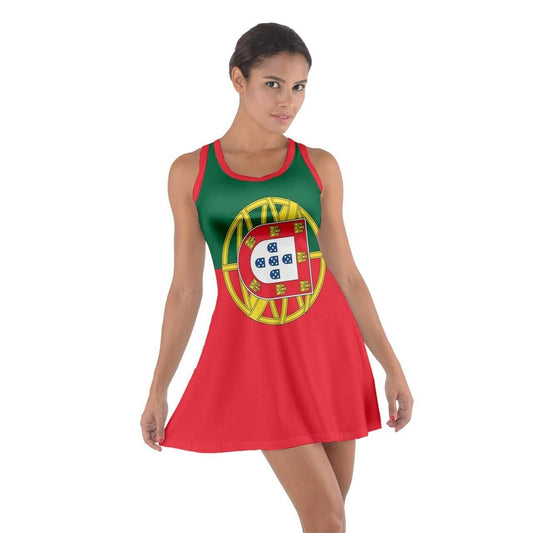 Portugal Flag Sleeveless Sundress Dress