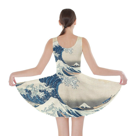 Great Wave Off Kanagawa Japanese Art Skater Skirt or Dress