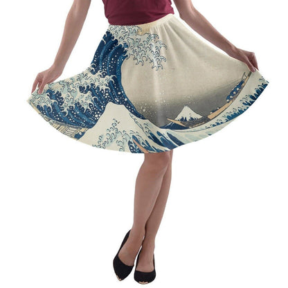 Great Wave Off Kanagawa Japanese Art Skater Skirt or Dress