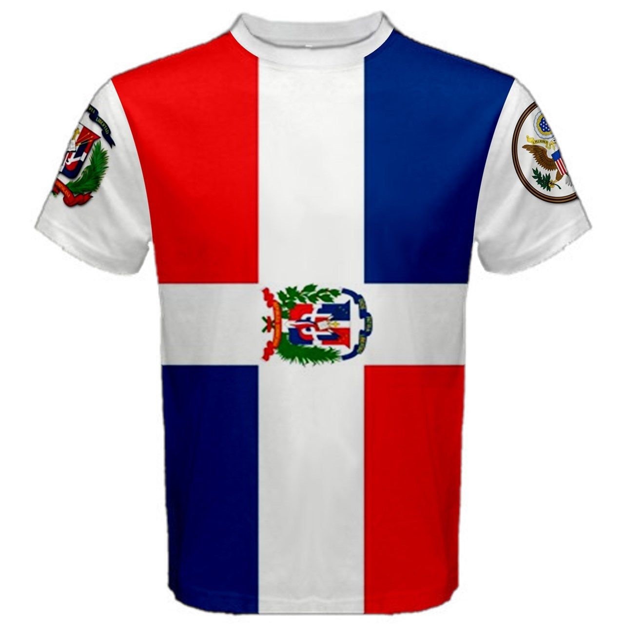 Dominican Republic/United States Multi Flag T-shirt