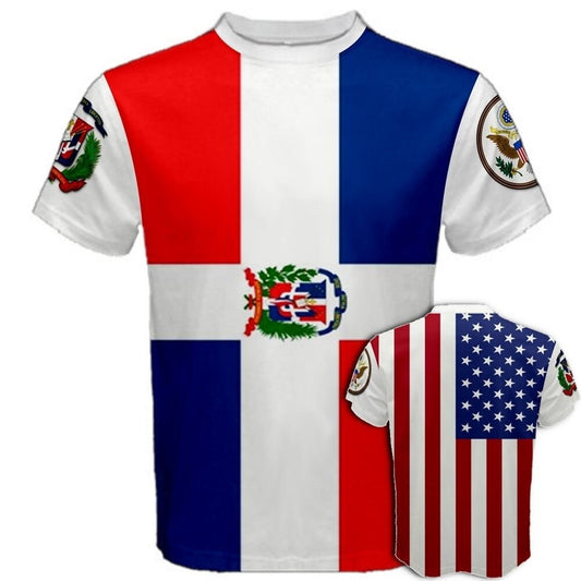 Dominican Republic/United States Multi Flag T-shirt