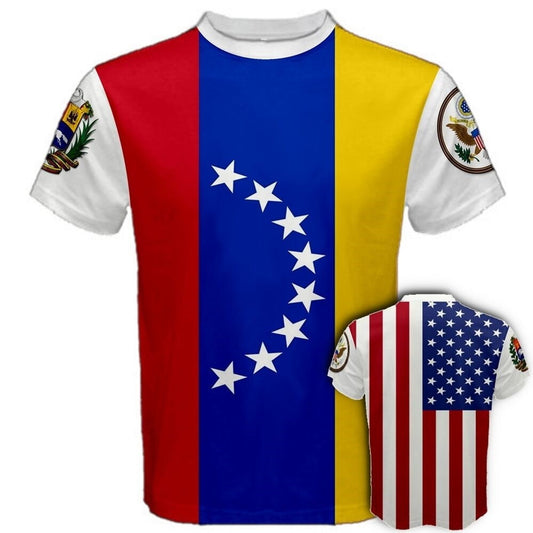 Venezuela/United States Multi Flag T-shirt
