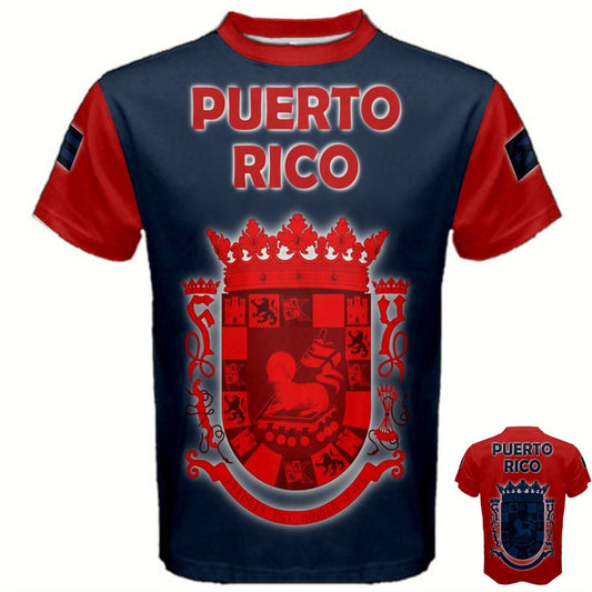 Puerto Rico Shodow Effect Flag Coat of Arms T-shirt