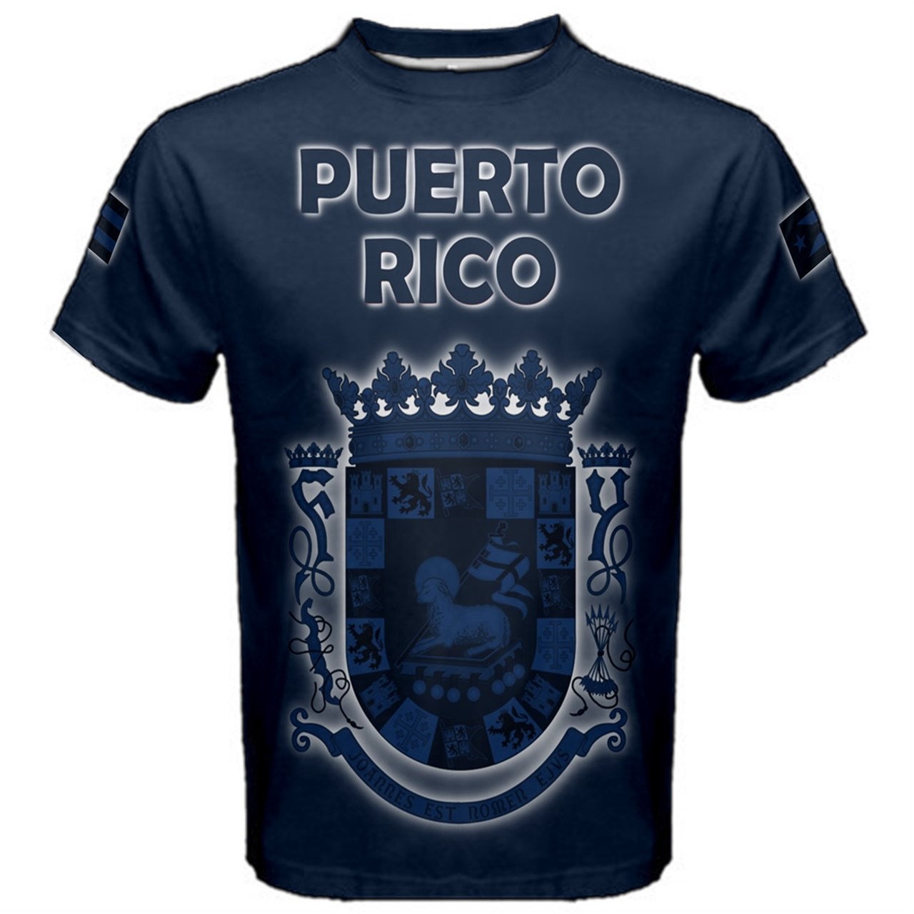 Puerto Rico Shodow Effect Flag Coat of Arms T-shirt