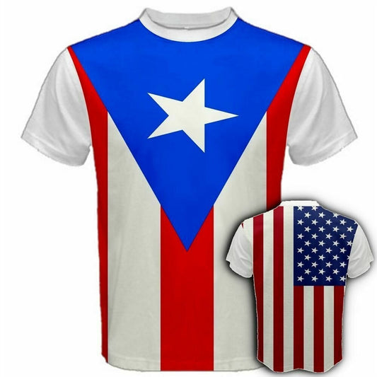 Puerto Rico/United States Multi Flag T-shirt