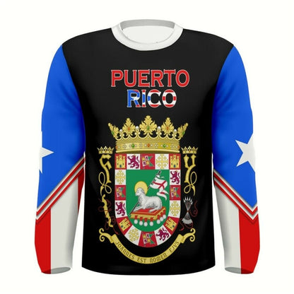 Puerto Rico Flag Long Sleeve Coat or Arms T-shirt