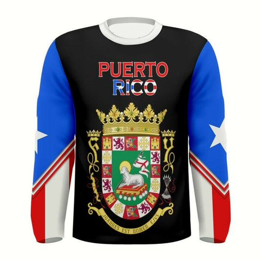 Puerto Rico Flag Long Sleeve Coat or Arms T-shirt