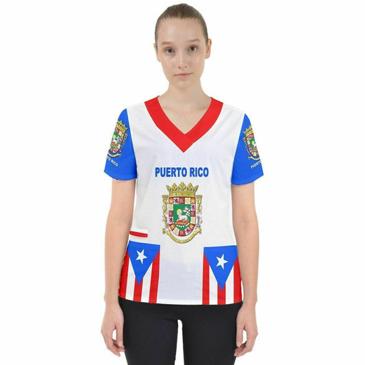 Puerto Rico Flag Scrub Top