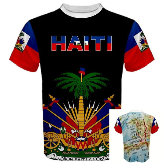 Haiti Map Flag Coat of Arms T-shirt