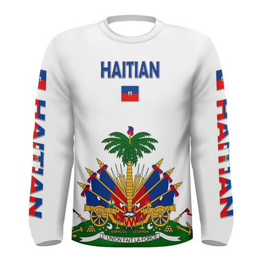 Haitian Country Flag Long Sleeve T-shirt
