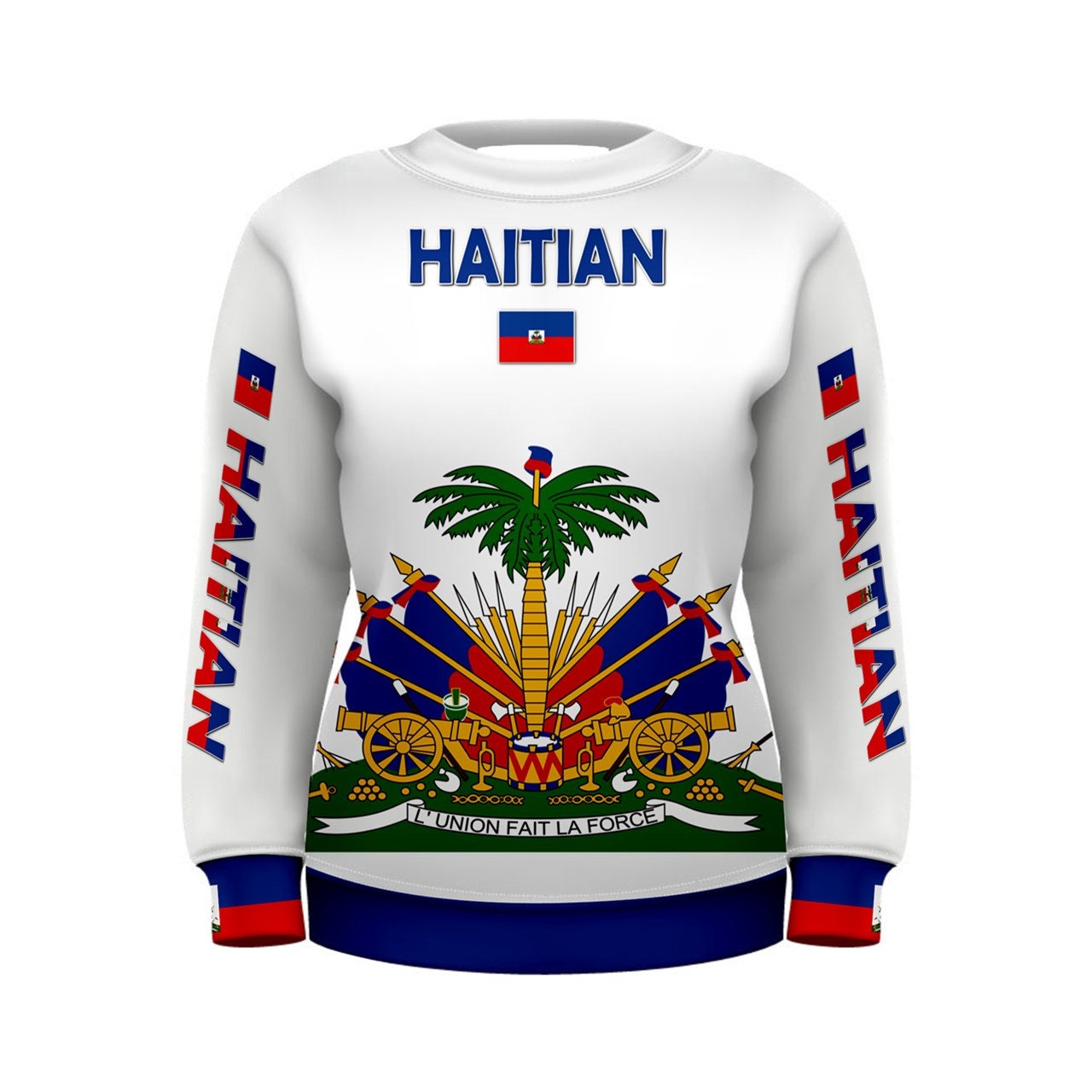 Haiti Coat of Arms Flag Men's and Women's Sweatshirt