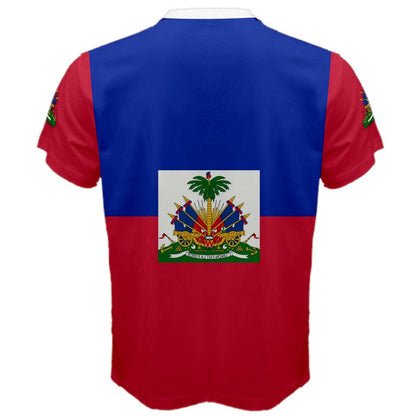 Haiti Double Sided Flag Coat of Arms Sleeves T-shirt