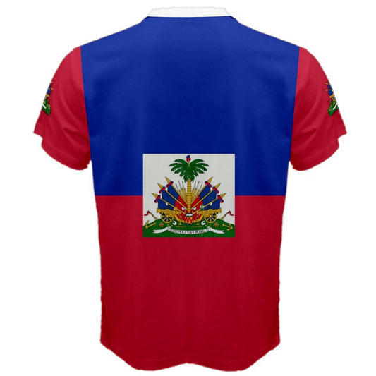 Haiti Double Sided Flag Coat of Arms Sleeves T-shirt