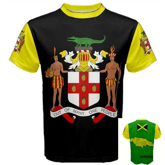 Jamaican Coat of Arms and Map Flag T-shirt