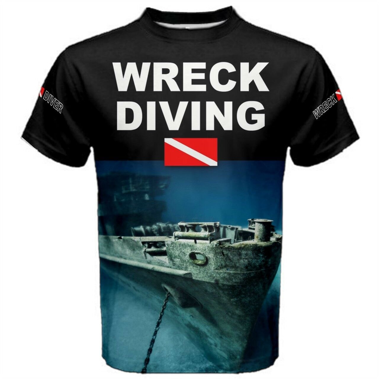 Wreck Diving Diver Down Flag T-shirt