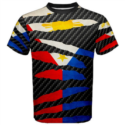 Philippines Beast Ripped Pattern Flag T-shirt