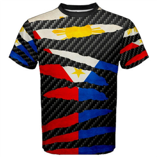 Philippines Beast Ripped Pattern Flag T-shirt