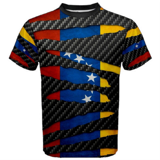 Venezuela Ripped Pattern Flag T-shirt