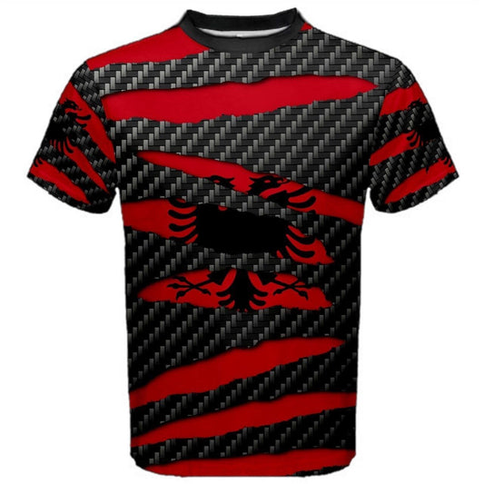 Albania Beast Ripped Flag T-shirt
