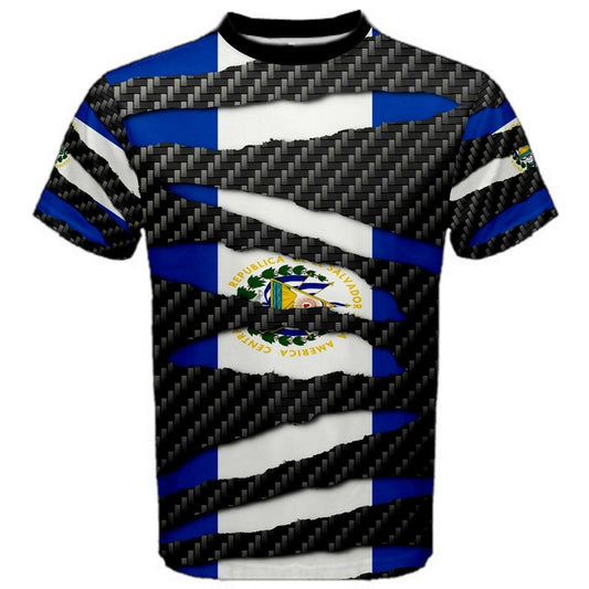 El Salvador Beast Ripped Flag T-shirt