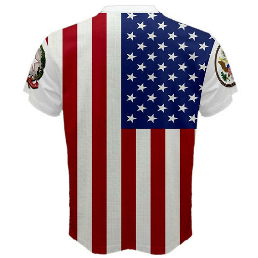 Italy/United States Multi Flag and Coat of Arms T-shirt