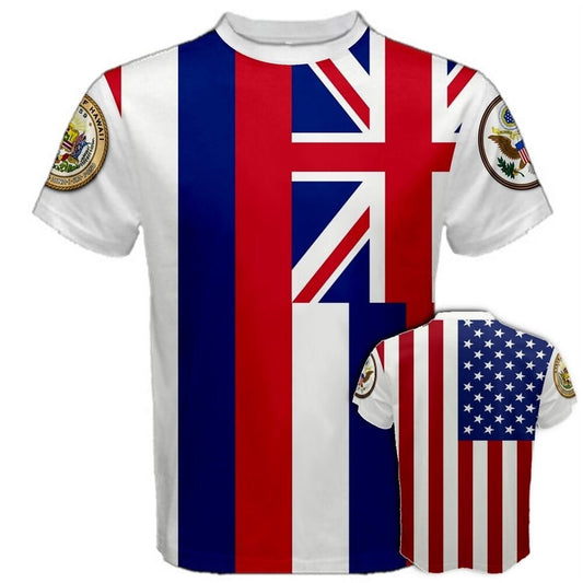 Hawaii/United States Multi Flag T-shirt