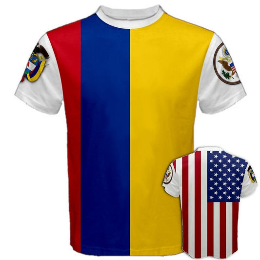 Colombia/United States Multi Flag T-shirt