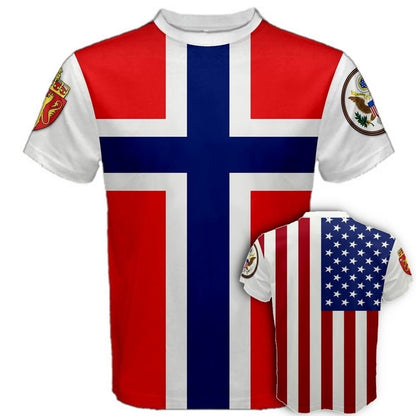 Norway/United States Multi Flag T-shirt