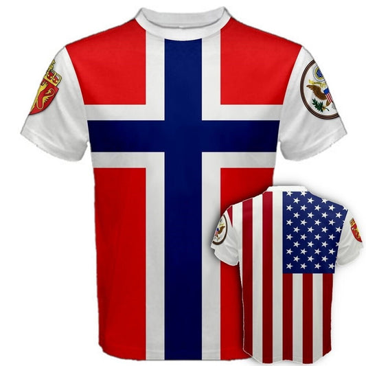 Norway/United States Multi Flag T-shirt