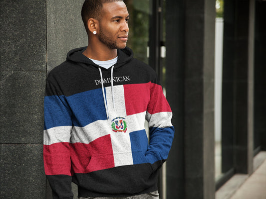 Dominican Republic Flag Pullover Hoodie