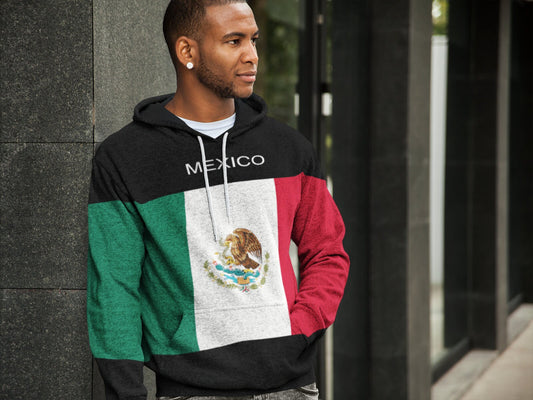 Mexican Flag Pullover Hoodie