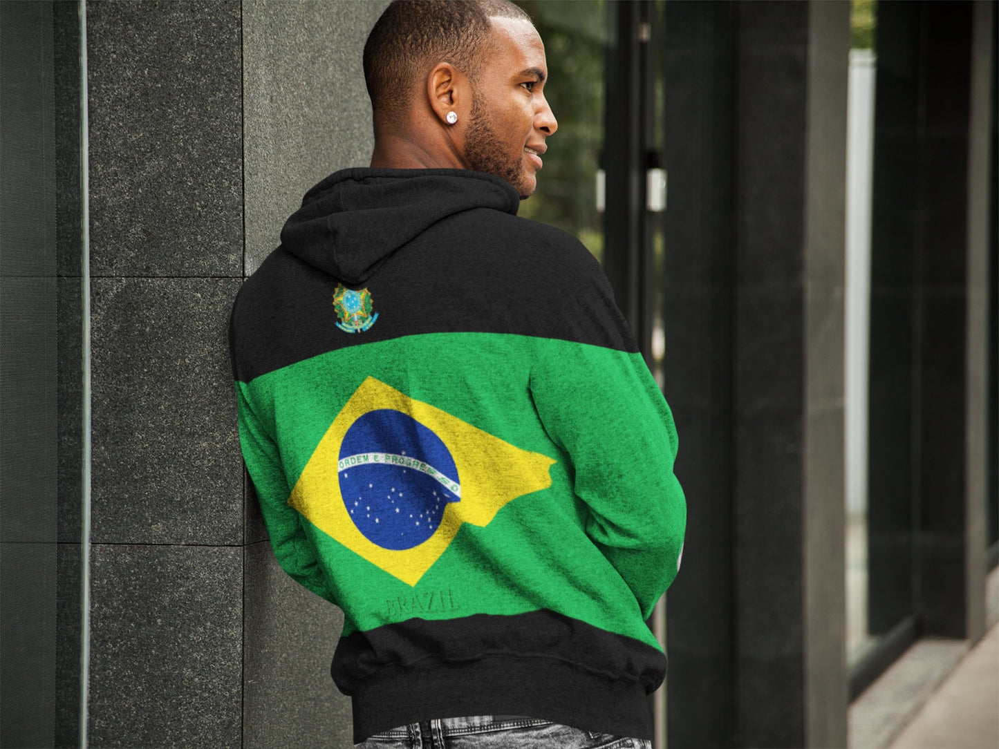 Brazilian Flag Pullover Hoodie