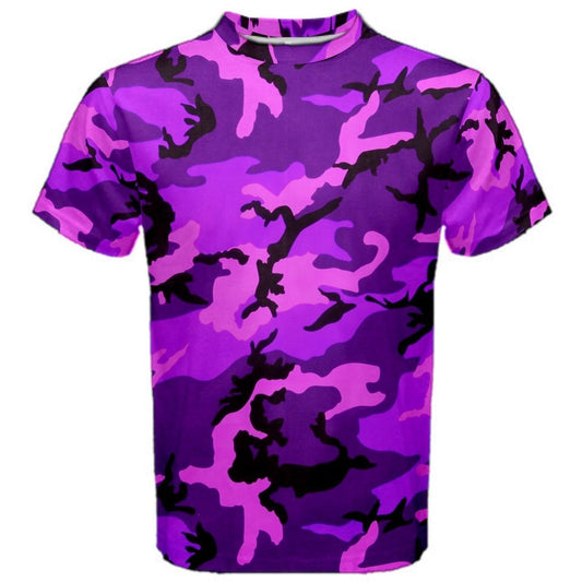 Military Digital Red, Green, Blue. Purple, Teal Camouflage T-shirt
