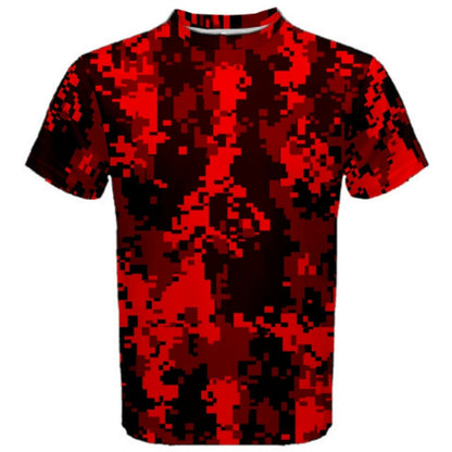 Military Digital Red, Green, Blue. Purple, Teal Camouflage T-shirt