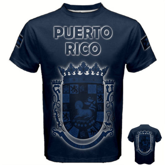 Puerto Rico Shodow Effect Flag Coat of Arms T-shirt