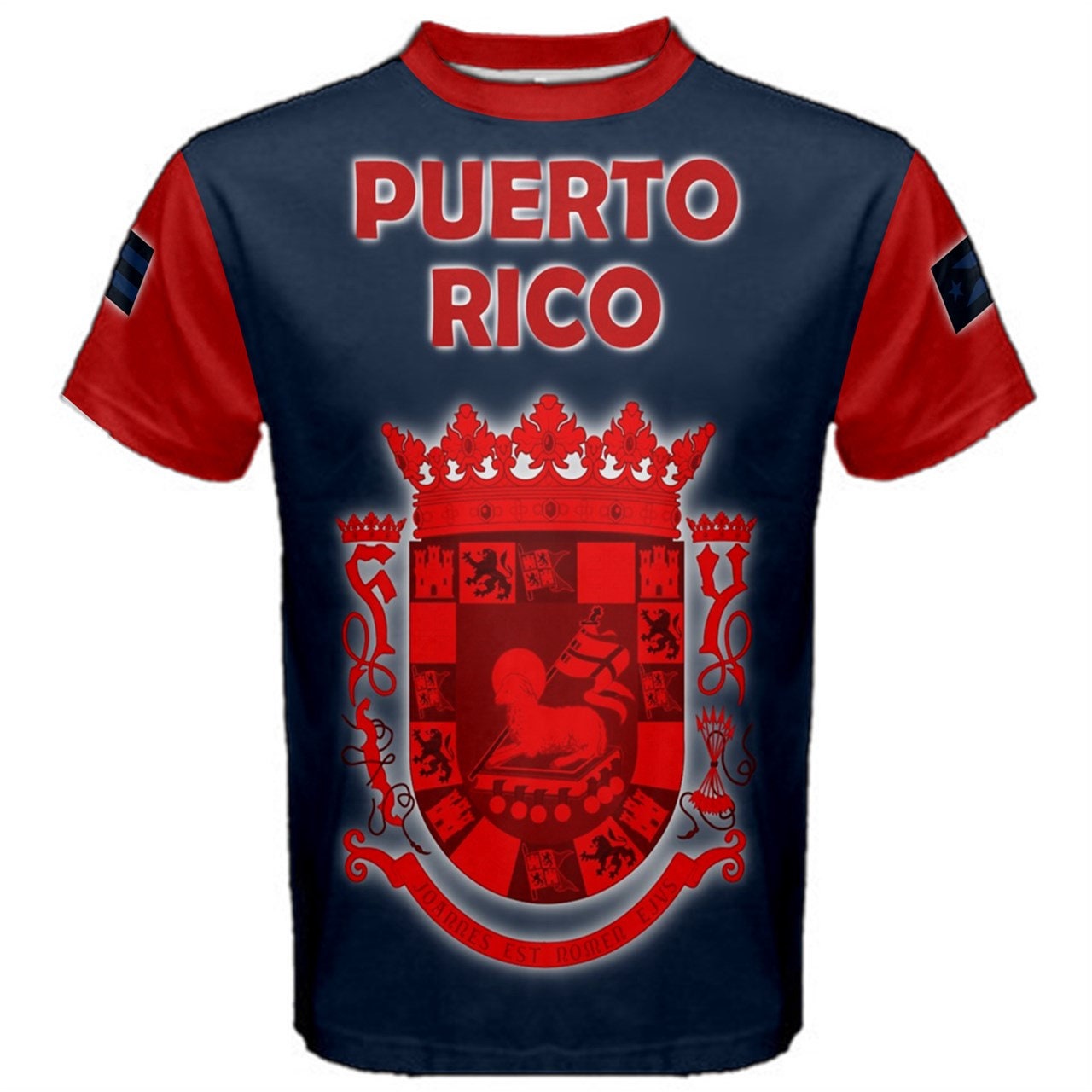 Puerto Rico Shodow Effect Flag Coat of Arms T-shirt