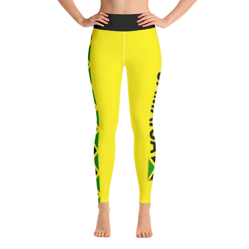 Jamaican National Country Flag Girl Yoga Pants Legging
