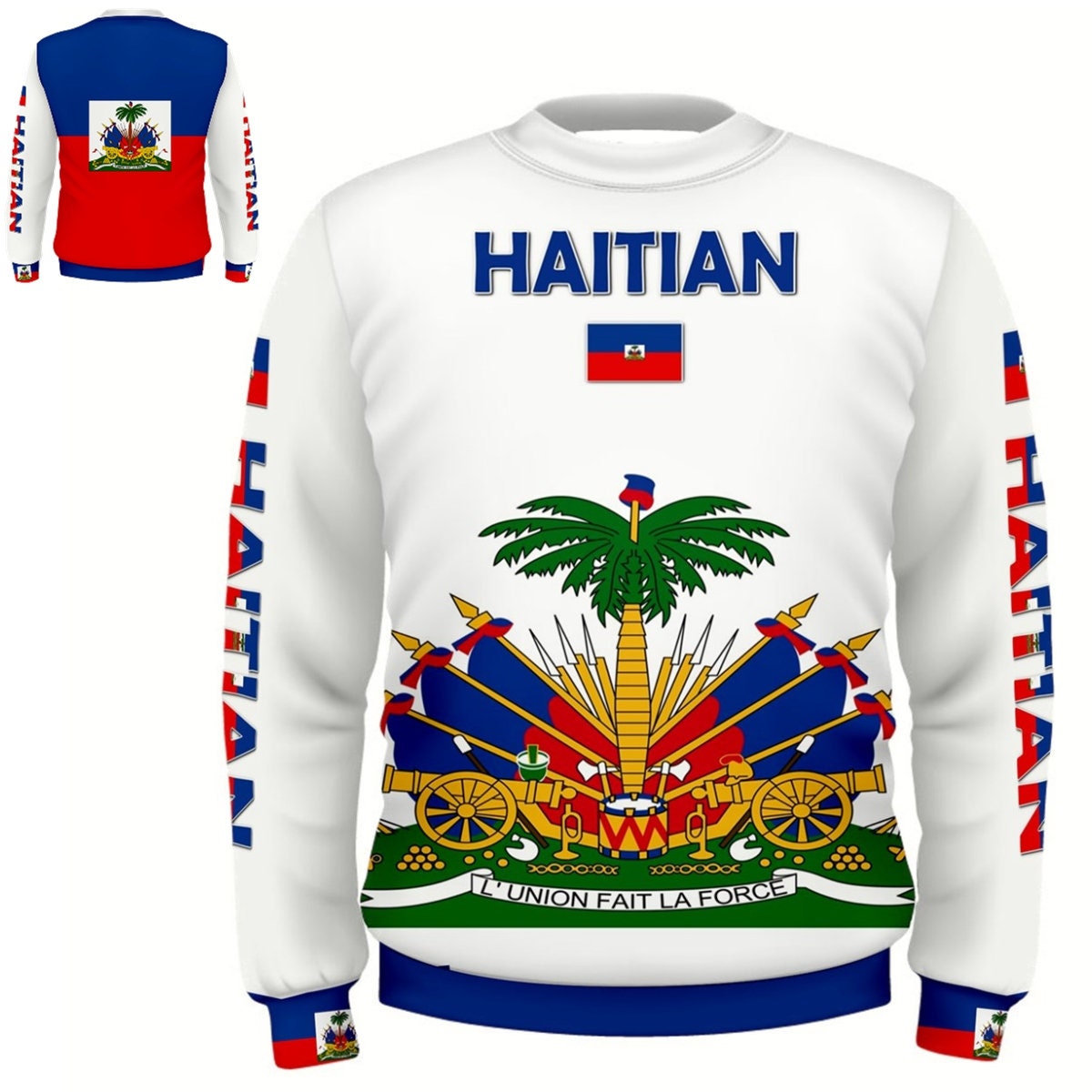 Haiti Coat of Arms Flag Men's and Women's Sweatshirt