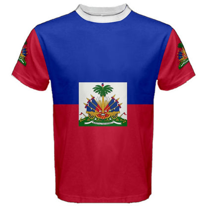 Haiti Double Sided Flag Coat of Arms Sleeves T-shirt