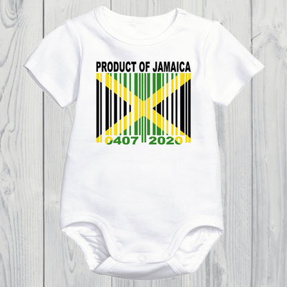Product of Jamaica Newborn Baby Onesie With Custom Birth date