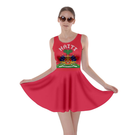 Haiti Coat of Arms Flag Girls Skater Dress *2 Styles Available