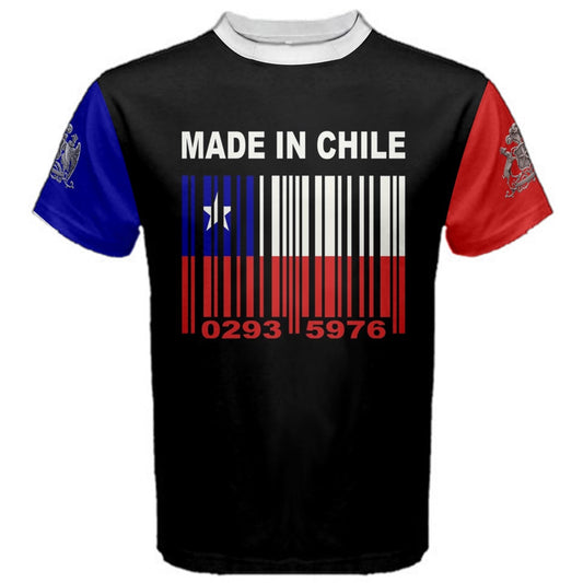 Made in Chile Chilean Coat of arms Santiago Barcode Flag T-Shirt