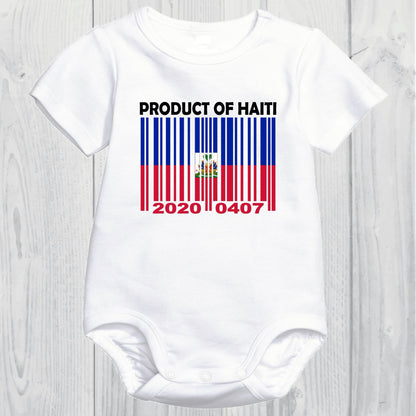 Product of Haiti Baby Onesie Custom Birth date
