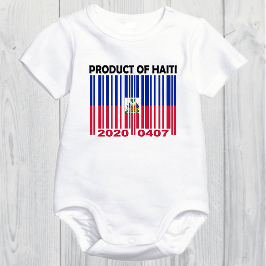 Product of Haiti Baby Onesie Custom Birth date