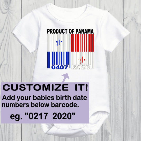 Product of Panama Newborn Baby Onesie With Custom Birth date